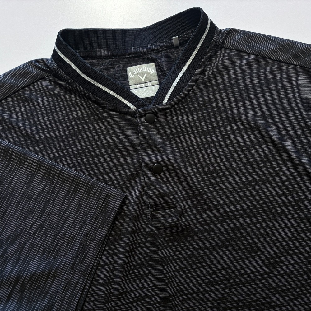 Callaway Blade Collar Polo Men Medium (M) Opti Dri Golf Performance Snap Button